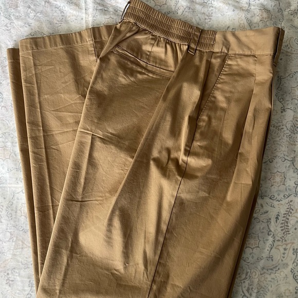 Lands' End Tan Wide Leg Pleated Pants - Picture 15 of 15